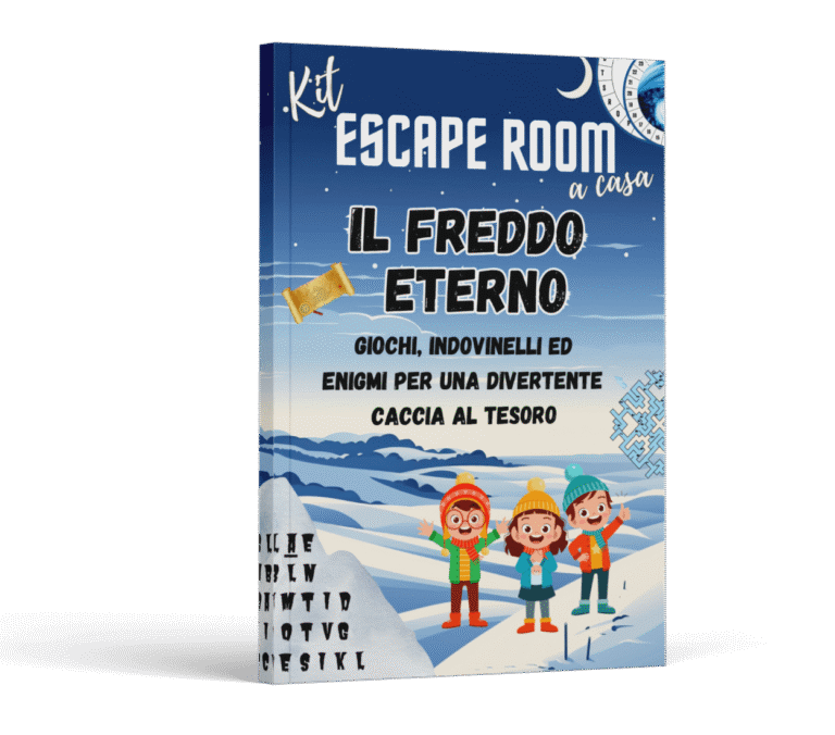 🌬️✨ Kit Escape Room a Casa: Il Freddo Eterno ✨🌬️
👦👧 Tuo figlio si annoia davanti allo schermo? Trasforma la noia in avventura!

🏰 TRASFORMA LA TUA CASA IN UN MONDO DI ENIGMI E AVVENTURA con "Kit Escape Room a Casa: Il Freddo Eterno". Preparati per un'avventura senza precedenti che ti guiderà attraverso un viaggio epico in 13 capitoli magici, trasformando te e i tuoi bambini in eroi di una narrazione affascinante.

🌨️ TRAMA: Una nevicata misteriosa in piena estate ha avvolto il mondo in un manto di ghiaccio. Sta a voi scoprire il segreto dietro questo fenomeno straordinario e trovare la via d'uscita dal regno del Freddo Eterno.

🔍 "Kit Escape Room a Casa: Il Freddo Eterno" non solo stimola la mente e la creatività ma offre anche ore di divertimento in team. Seguite la mappa del tesoro per esplorare gli angoli nascosti della vostra casa, raccogliere indizi e risolvere enigmi per rompere l'incantesimo.
📖 Caratteristiche Uniche del Libro:
Storia Avvincente: Diventa l'eroe di una storia coinvolgente che ti cattura dal primo all'ultimo capitolo.
12 Enigmi da Risolvere: Sfida il tuo ingegno con enigmi complessi e indizi nascosti.
Materiali Stampabili Esclusivi: Arricchisci l'avventura con targhette, certificati e altro ancora!
Audio-Narrazione Immersiva: Lasciati coinvolgere da una narrazione che dà vita alla magia.
Esperienza di Squadra: Collabora con amici e famiglia per svelare i misteri insieme.
Adatto a Tutte le Età: Dai 8 ai 99 anni, perfetto per essere goduto in famiglia.
Regalo Perfetto: Fai vivere ai tuoi cari un'esperienza unica e indimenticabile.
🌟 Abbraccia l'avventura, il mistero e il divertimento.

🛒 Clicca su ACQUISTA ORA per portare a casa il tuo "Kit Escape Room a Casa: Il Freddo Eterno" e iniziare l'avventura oggi stesso!